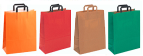 Kraft Paper Carrier Bags Flat Tape